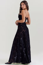Women's Elegant Open Back Maxi Dress-Vestioflux