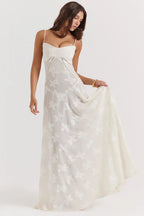 Women's Elegant Open Back Maxi Dress-Vestioflux