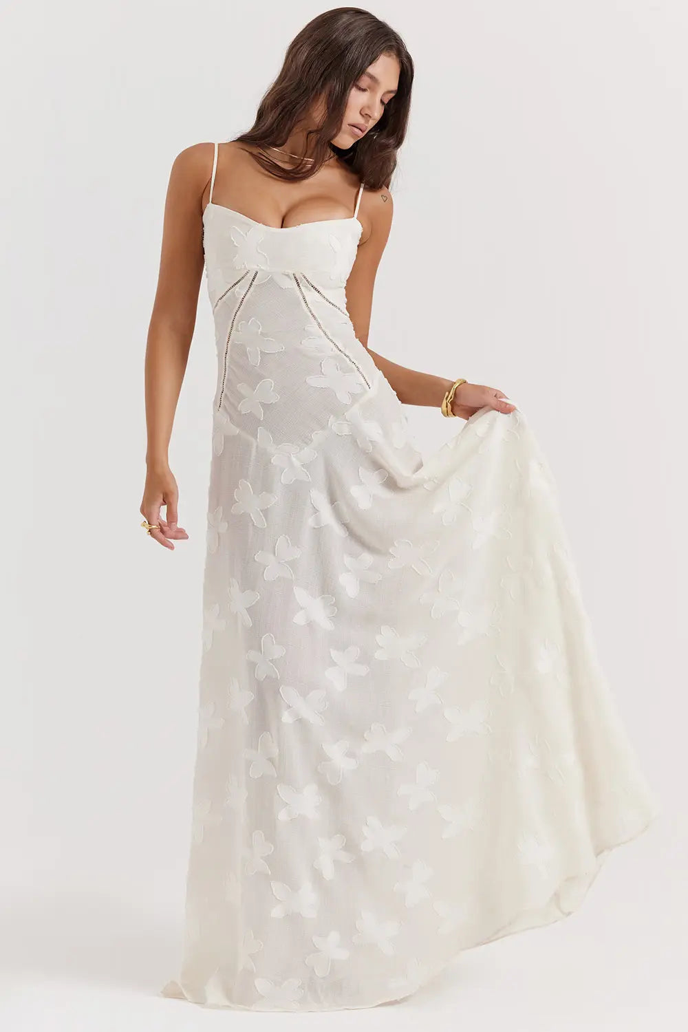 Women's Elegant Open Back Maxi Dress-Vestioflux