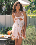 Women's Floral Chiffon Mini Casual Dress-Vestioflux