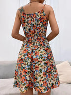Women's Floral Smocked Mini Dress – Summer Fashion Essential-Vestioflux