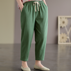 Women's Linen Drawstring Casual Trousers-Vestioflux