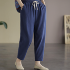 Women's Linen Drawstring Casual Trousers-Vestioflux