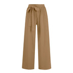 Women's Pleated Wide-Leg Tie-Front Trousers-Vestioflux