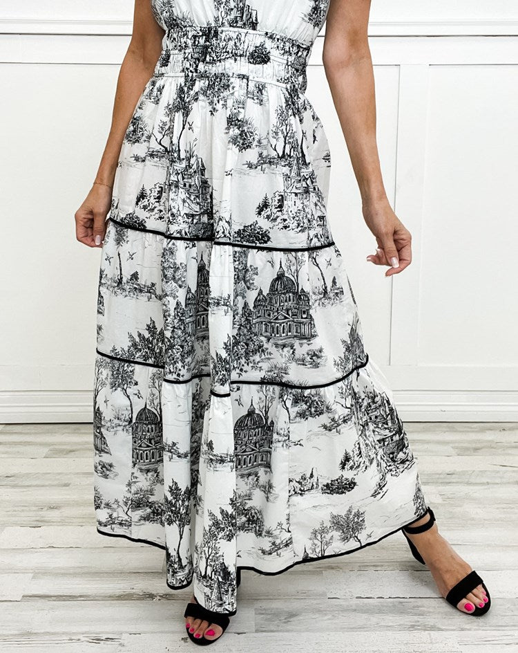 Women's Printed Tiered Maxi Dress – Casual Summer Dress-Vestioflux