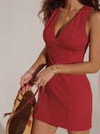 Women's Sleeveless Fitted Mini Summer Dress-Vestioflux