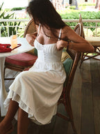 Women's Spaghetti Strap Midi Summer Dress-Vestioflux