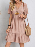 Women's Tiered Mini Casual Dress-Vestioflux
