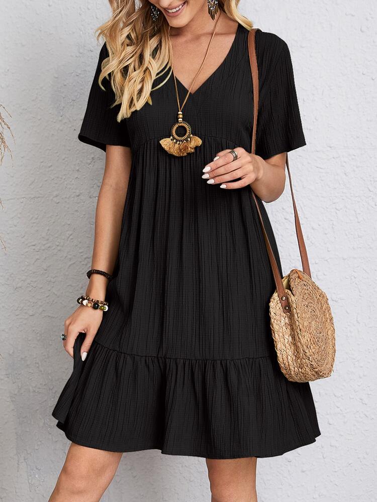 Women's Tiered Mini Casual Dress-Vestioflux
