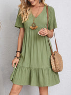 Women's Tiered Mini Casual Dress-Vestioflux