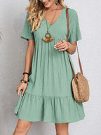 Women's Tiered Mini Casual Dress-Vestioflux