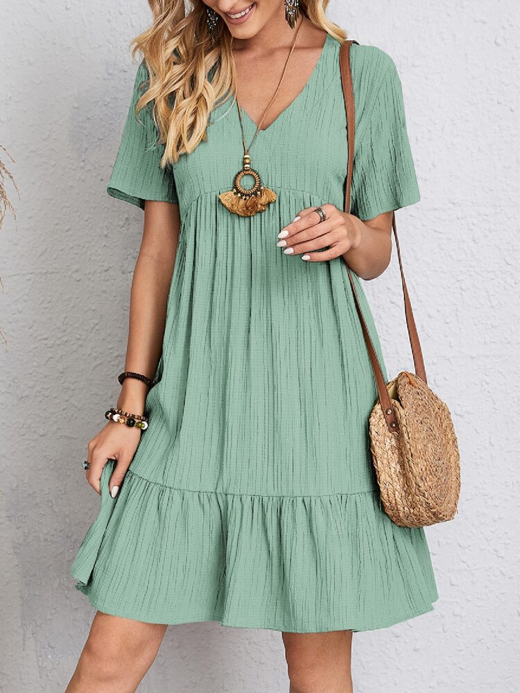 Women's Tiered Mini Casual Dress-Vestioflux