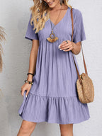 Women's Tiered Mini Casual Dress-Vestioflux