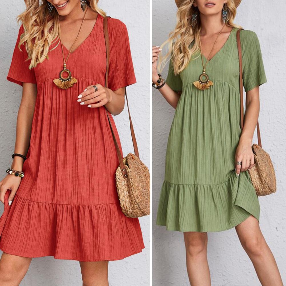 Women's Tiered Mini Casual Dress-Vestioflux